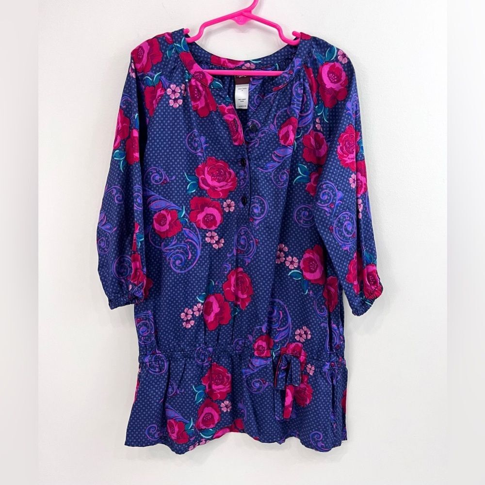 Tea Collection Floral Tunic Blouse Girls Size 8
